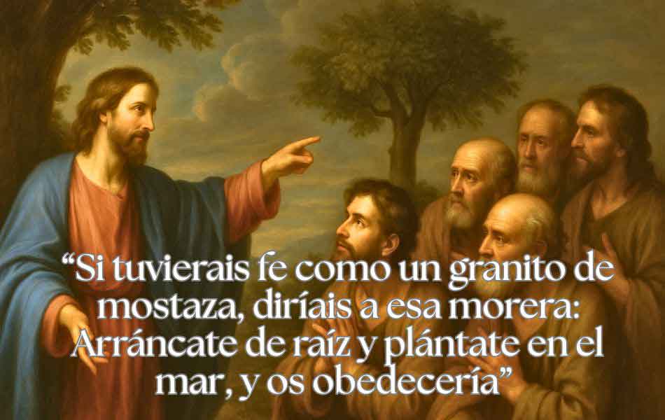 “Si tuvierais fe como un granito de mostaza, diríais a esa morera:" 