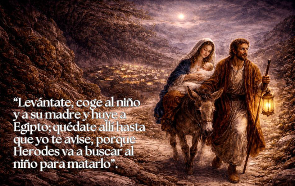 “Levántate, coge al niño y a su madre y huye a Egipto; ...