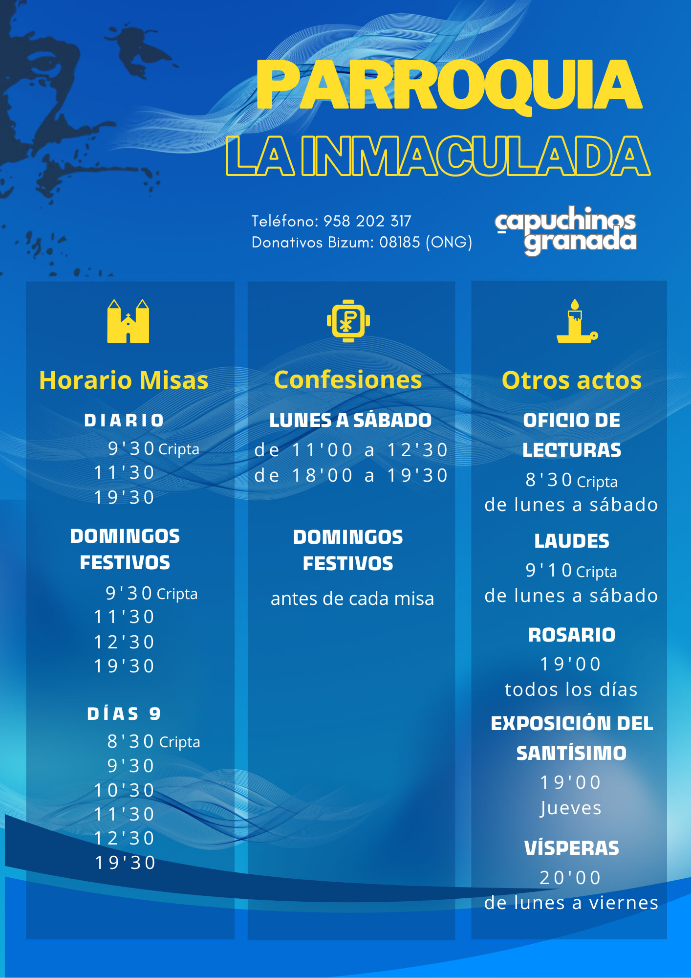 Horarios iglesia 2025